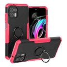 For Motorola Moto Edge 20 Lite Armor Bear Shockproof PC + TPU Phone Protective Case with Ring Holder(Rose Red) - 1