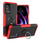 For Motorola Edge 2021 Armor Bear Shockproof PC + TPU Phone Protective Case with Ring Holder(Red) - 1