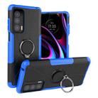 For Motorola Edge 2021 Armor Bear Shockproof PC + TPU Phone Protective Case with Ring Holder(Blue) - 1