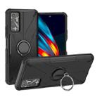 For Tecno Pova 2 Armor Bear Shockproof PC + TPU Phone Protective Case with Ring Holder(Black) - 1