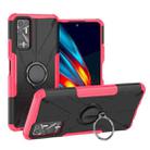 For Tecno Pova 2 Armor Bear Shockproof PC + TPU Phone Protective Case with Ring Holder(Rose Red) - 1