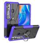 For Tecno Spark 7 Pro Armor Bear Shockproof PC + TPU Phone Protective Case with Ring Holder(Purple) - 1