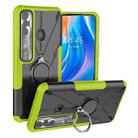 For Tecno Spark 7 Pro Armor Bear Shockproof PC + TPU Phone Protective Case with Ring Holder(Green) - 1