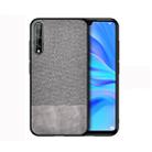 For Huawei Enjoy 10s Shockproof Splicing PU + Cloth Protective Case(Grey) - 1