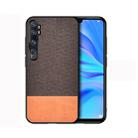For Xiaomi Mi CC9 Pro Shockproof Splicing PU + Cloth Protective Case(Brown) - 1