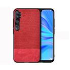 For Xiaomi Mi CC9 Pro Shockproof Splicing PU + Cloth Protective Case(Red) - 1