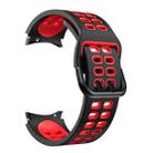 For Samsung Galaxy Watch4 40mm / 44mm Double-row Hole Two-color Silicone Watch Band(Black Red) - 1