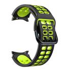 For Samsung Galaxy Watch4 40mm / 44mm Double-row Hole Two-color Silicone Watch Band(Black Lime Green) - 1