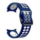 For Samsung Galaxy Watch4 40mm / 44mm Double-row Hole Two-color Silicone Watch Band(Midnight Blue White) - 1