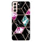 For Samsung Galaxy S22 5G Abstract Marble Pattern TPU Phone Protective Case(Purple Black) - 1