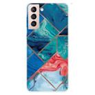 For Samsung Galaxy S22+ 5G Abstract Marble Pattern TPU Phone Protective Case(Blue) - 1