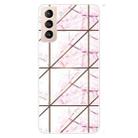 For Samsung Galaxy S22+ 5G Abstract Marble Pattern TPU Phone Protective Case(Pink) - 1