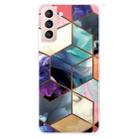 For Samsung Galaxy S22+ 5G Abstract Marble Pattern TPU Phone Protective Case(Honeycomb Color) - 1