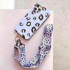 For iPhone 13 Leopard Print TPU Straight Edge Phone Case with Lanyard(Blue Purple) - 1