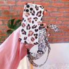 For iPhone 12 mini Leopard Print TPU Straight Edge Phone Case with Lanyard (White) - 1