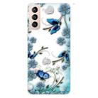 For Samsung Galaxy S22 5G Colored Drawing Pattern High Transparent TPU Phone Protective Case(Chrysanthemum Butterfly) - 1