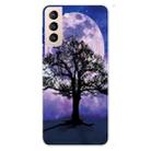 For Samsung Galaxy S22 5G Colored Drawing Pattern High Transparent TPU Phone Protective Case(Moon Tree) - 1