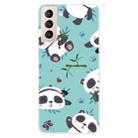 For Samsung Galaxy S22 5G Colored Drawing Pattern High Transparent TPU Phone Protective Case(Smiling Panda) - 1