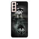 For Samsung Galaxy S22+ 5G Colored Drawing Pattern High Transparent TPU Phone Protective Case(Reflected Wolf) - 1