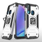 For vivo Y17 Magnetic Armor Shockproof TPU + PC Phone Case with Metal Ring Holder(Silver) - 1