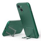 Skin Feel Frosted TPU Shockproof Phone Case with Telescopic Holder For iPhone 13(Green) - 1