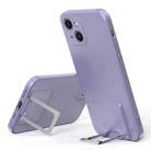 Skin Feel Frosted TPU Shockproof Phone Case with Telescopic Holder For iPhone 13(Purple) - 1