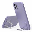 Skin Feel Frosted TPU Shockproof Phone Case with Telescopic Holder For iPhone 13 Pro(Purple) - 1