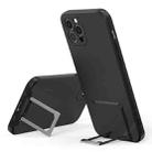 Skin Feel Frosted TPU Shockproof Phone Case with Telescopic Holder For iPhone 13 Pro Max(Black) - 1