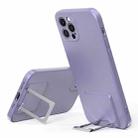 Skin Feel Frosted TPU Shockproof Phone Case with Telescopic Holder For iPhone 13 Pro Max(Purple) - 1