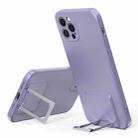 Skin Feel Frosted TPU Shockproof Phone Case with Telescopic Holder For iPhone 12 Pro(Purple) - 1