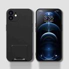 Skin Feel Frosted TPU Shockproof Phone Case with Telescopic Holder For iPhone 11(Black) - 2
