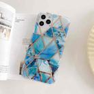For iPhone 13 Pro Dual-side Laminating  Marble TPU Phone Case (Stitching Sea Blue) - 2
