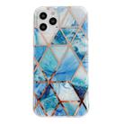 For iPhone 11 Pro Max Dual-side Laminating  Marble TPU Phone Case (Stitching Sea Blue) - 1