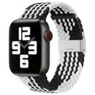 Nylon Braid One Buckle Watch Band For Apple Watch Series 8&7 41mm / SE 2&6&SE&5&4 40mm / 3&2&1 38mm(Z Black White) - 1