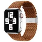 Nylon Braid One Buckle Watch Band For Apple Watch Series 9&8&7 41mm / SE 3&SE 2&6&SE&5&4 40mm / 3&2&1 38mm(Coffee) - 1