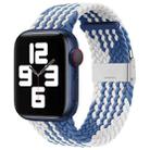 Nylon Braid One Buckle Watch Band For Apple Watch Ultra 49mm / Series 8&7 45mm / SE 2&6&SE&5&4 44mm / 3&2&1 42mm(Z Blue White) - 1