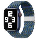 Nylon Braid One Buckle Watch Band For Apple Watch Ultra 49mm / Series 8&7 45mm / SE 2&6&SE&5&4 44mm / 3&2&1 42mm(Blue Green) - 1