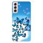 For Samsung Galaxy S22+ 5G Shockproof Painted Transparent TPU Phone Protective Case(Blue Butterfly) - 1