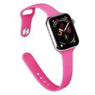 Slimming Silicone Watch Band For Apple Watch Ultra 49mm / Series 8&7 45mm / SE 2&6&SE&5&4 44mm / 3&2&1 42mm(Barbie Pink) - 1