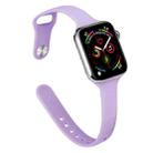 Slimming Silicone Watch Band For Apple Watch Ultra 49mm&Watch Ultra 2 49mm / Series 9&8&7 45mm / SE 3&SE 2&6&SE&5&4 44mm / 3&2&1 42mm(Purple) - 1