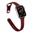 Slimming Silicone Watch Band For Apple Watch Ultra 49mm / Series 8&7 45mm / SE 2&6&SE&5&4 44mm / 3&2&1 42mm(Wine Red) - 1