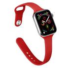 Slimming Silicone Watch Band For Apple Watch Ultra 49mm&Watch Ultra 2 49mm / Series 9&8&7 45mm / SE 3&SE 2&6&SE&5&4 44mm / 3&2&1 42mm(Red) - 1