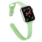 Slimming Silicone Watch Band For Apple Watch Ultra 49mm / Series 8&7 45mm / SE 2&6&SE&5&4 44mm / 3&2&1 42mm(Pistachio) - 1