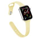 Slimming Silicone Watch Band For Apple Watch Ultra 49mm / Series 8&7 45mm / SE 2&6&SE&5&4 44mm / 3&2&1 42mm(Creamy Yellow) - 1