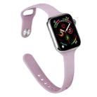 Slimming Silicone Watch Band For Apple Watch Ultra 49mm / Series 8&7 45mm / SE 2&6&SE&5&4 44mm / 3&2&1 42mm(Light Purple) - 1