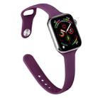 Slimming Silicone Watch Band For Apple Watch Ultra 49mm / Series 8&7 45mm / SE 2&6&SE&5&4 44mm / 3&2&1 42mm(Dark Purple) - 1