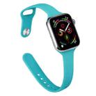 Slimming Silicone Watch Band For Apple Watch Ultra 49mm&Watch Ultra 2 49mm / Series 9&8&7 45mm / SE 3&SE 2&6&SE&5&4 44mm / 3&2&1 42mm(Teal Green) - 1