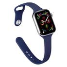 Slimming Silicone Watch Band For Apple Watch Ultra 49mm / Series 8&7 45mm / SE 2&6&SE&5&4 44mm / 3&2&1 42mm(Midnight Blue) - 1