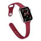 Slimming Silicone Watch Band For Apple Watch Series 8&7 41mm / SE 2&6&SE&5&4 40mm / 3&2&1 38mm(Rose Red) - 1