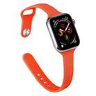 Slimming Silicone Watch Band For Apple Watch Series 8&7 41mm / SE 2&6&SE&5&4 40mm / 3&2&1 38mm(Orange) - 1